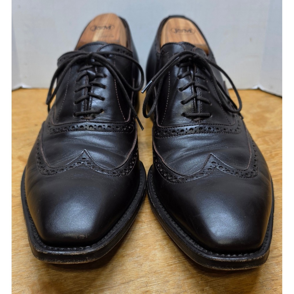 Antonio Maurizi Dark Brown Leather Wingtip Brogue Oxford Shoes Italy 42 US 9